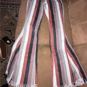 Striped Flared Women's Jeans